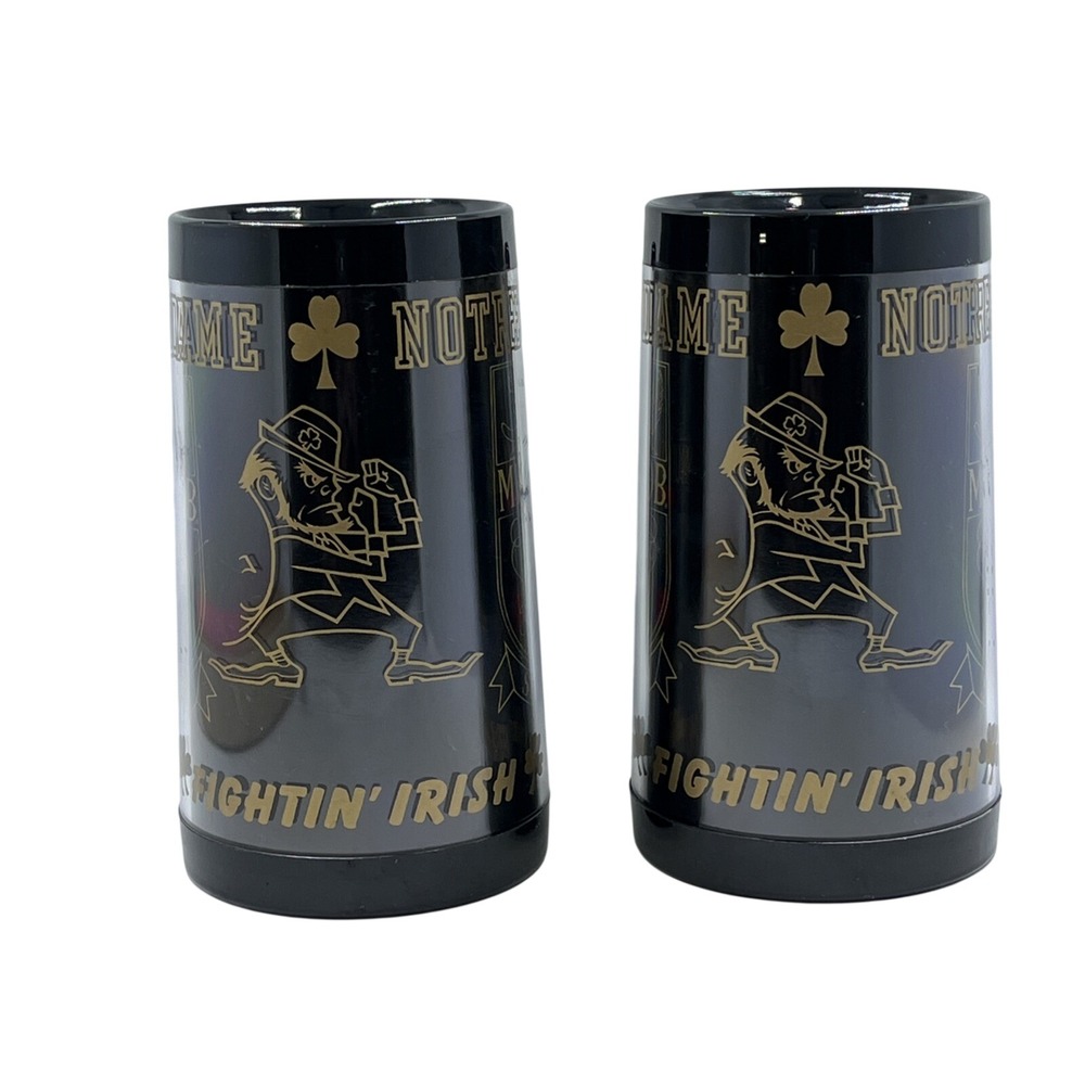 Michelob Plastic Beer Mug Thermo-Serv Notre Dame Man Cave Fighting Irish 2PK